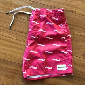 Rhythm Mens Boardshorts Surf Trunks Salmon Size 30